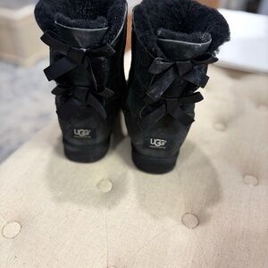 UGG Women's Black Suede Bow Boots